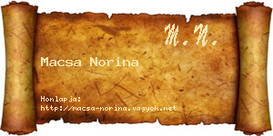 Macsa Norina névjegykártya